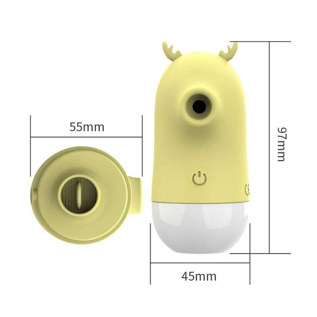 Cute Deer Suction Vibrator – Tongue Licking & Clitoral Stimulator, 5 Intensity Modes, USB Rechargeable