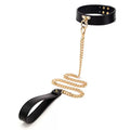 Luxury PU Leather Collar & Chain Leash – Adjustable Choker with Hand Strap