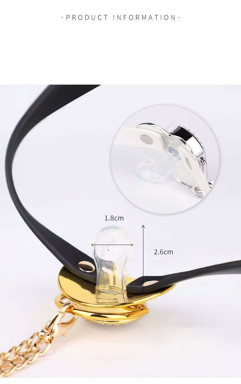 Couples’ Intimacy Training Accessories Set | Crystal Pacifier Gag | Chain Nipple Clips
