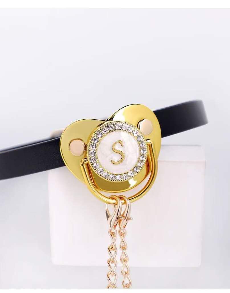 Couples’ Intimacy Training Accessories Set | Crystal Pacifier Gag | Chain Nipple Clips