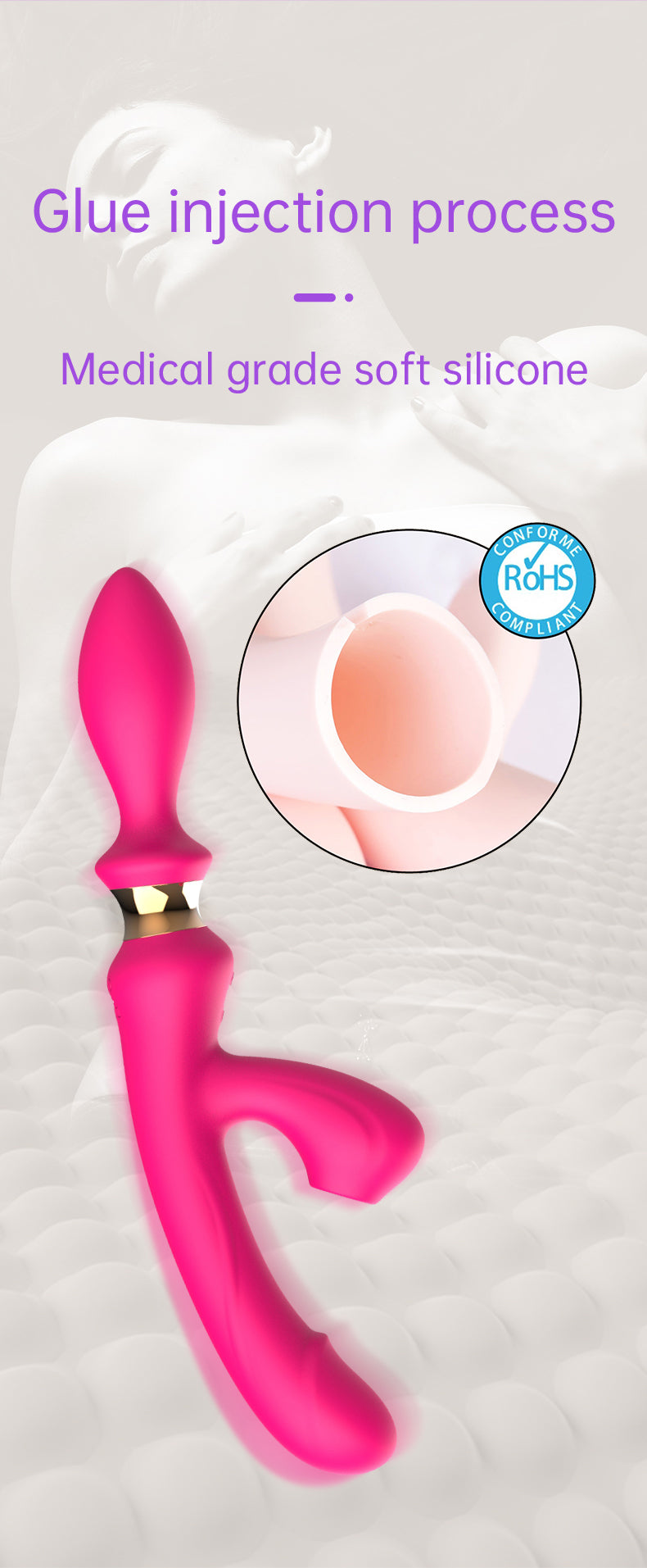 Dual-Stimulation Rabbit Vibrator – 10 Modes, Waterproof, Soft Silicone