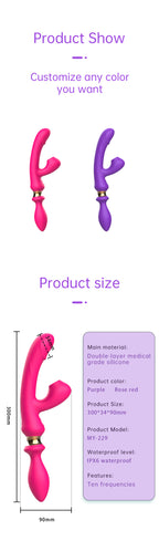 Dual-Stimulation Rabbit Vibrator – 10 Modes, Waterproof, Soft Silicone