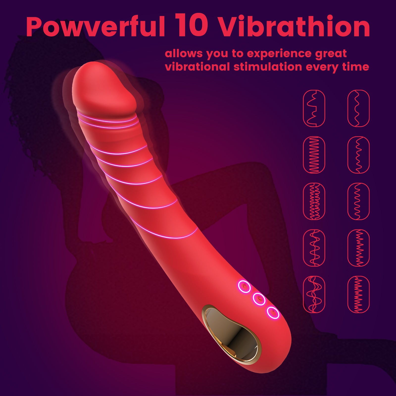 Heated Realistic Vibrator – 10 Modes, Fast Heating 38–42°C, Waterproof