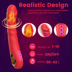 Heated Realistic Vibrator – 10 Modes, Fast Heating 38–42°C, Waterproof