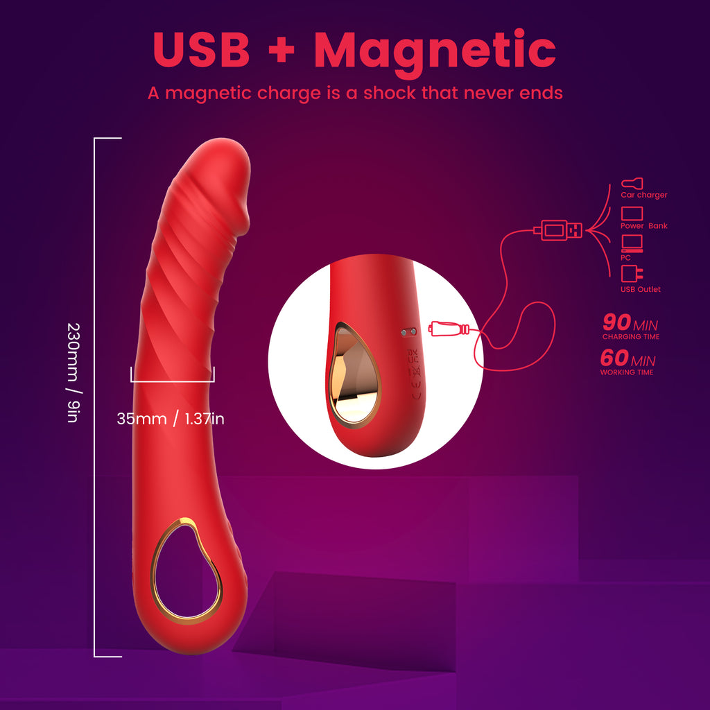 Heated Realistic Vibrator – 10 Modes, Fast Heating 38–42°C, Waterproof