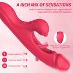 3-in-1 Rabbit Vibrator with Licking & Thrusting – 9 Modes, Waterproof, USB Rechargeable