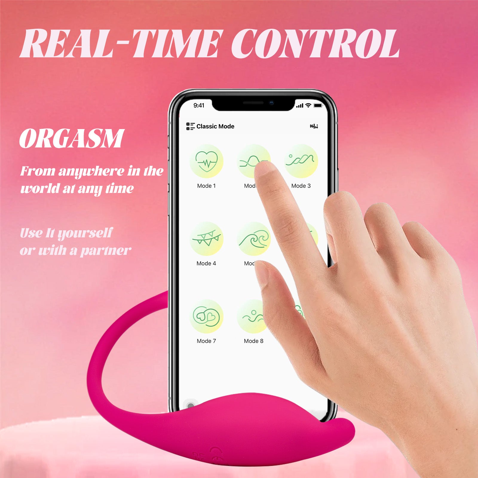 App-Control Wearable Love Egg Vibrator – Remote Control, 9 Modes, Waterproof