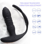 Prostate Massager with Remote – 10 Modes, Telescopic Vibration, Rechargeable, Waterproof