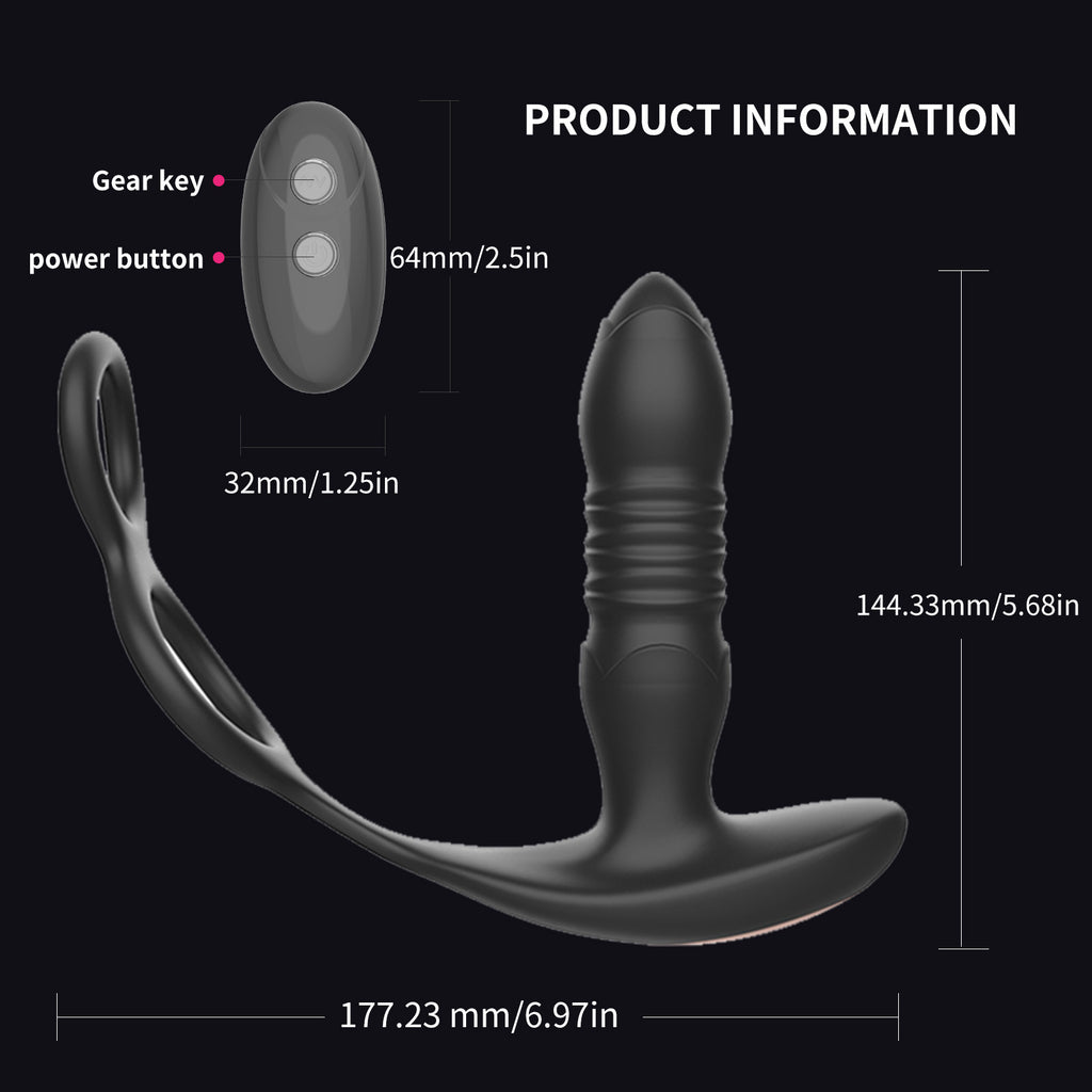 Prostate Massager with Remote – 10 Modes, Telescopic Vibration, Rechargeable, Waterproof