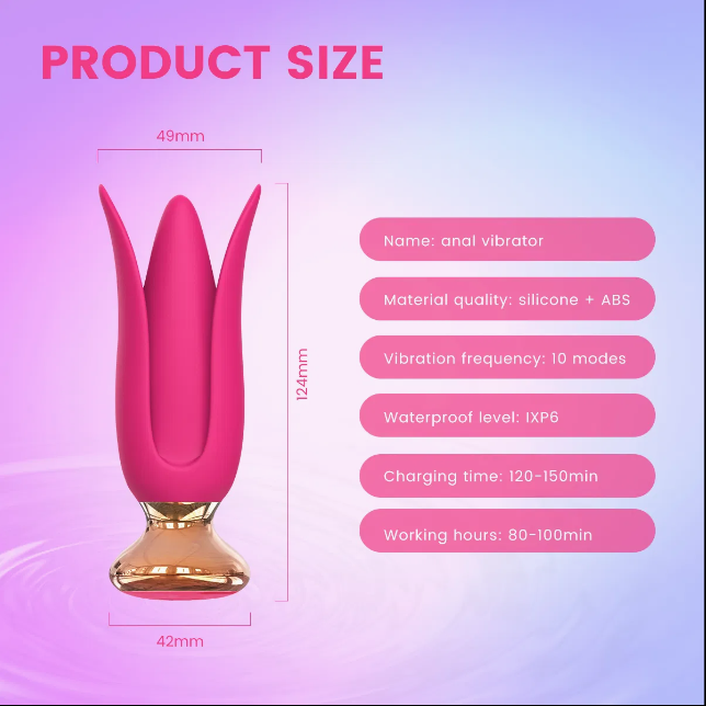 Luxury Tulip Vibrator with Remote Control – 10 Modes, Waterproof & Whisper-Quiet