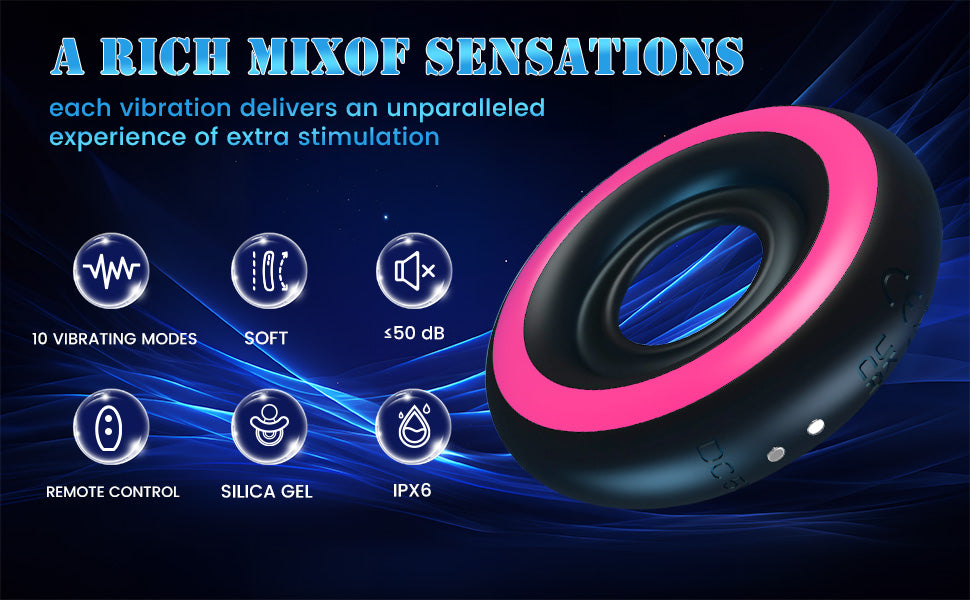 Adjustable Vibrating Cock Ring – Remote Control, 10 Modes, Waterproof Delay Enhancer