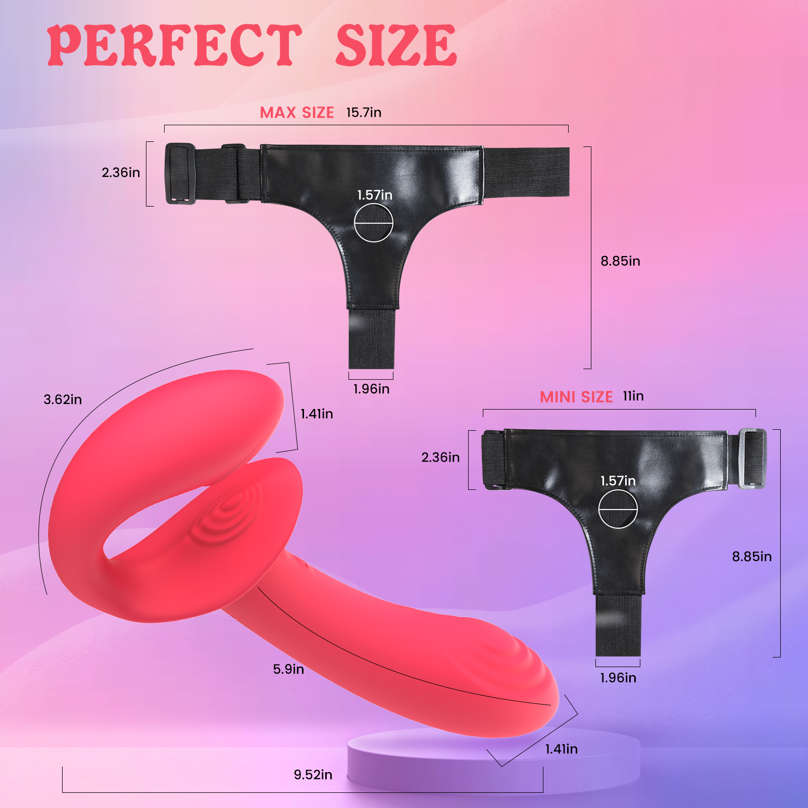 Remote Control Wearable Strap-On Vibrator – Dual Stimulation, 10 Modes, Adjustable Harness