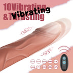 Remote Control Thrusting & Vibrating Realistic Dildo – 10 Modes, Suction Cup, Waterproof Silicone