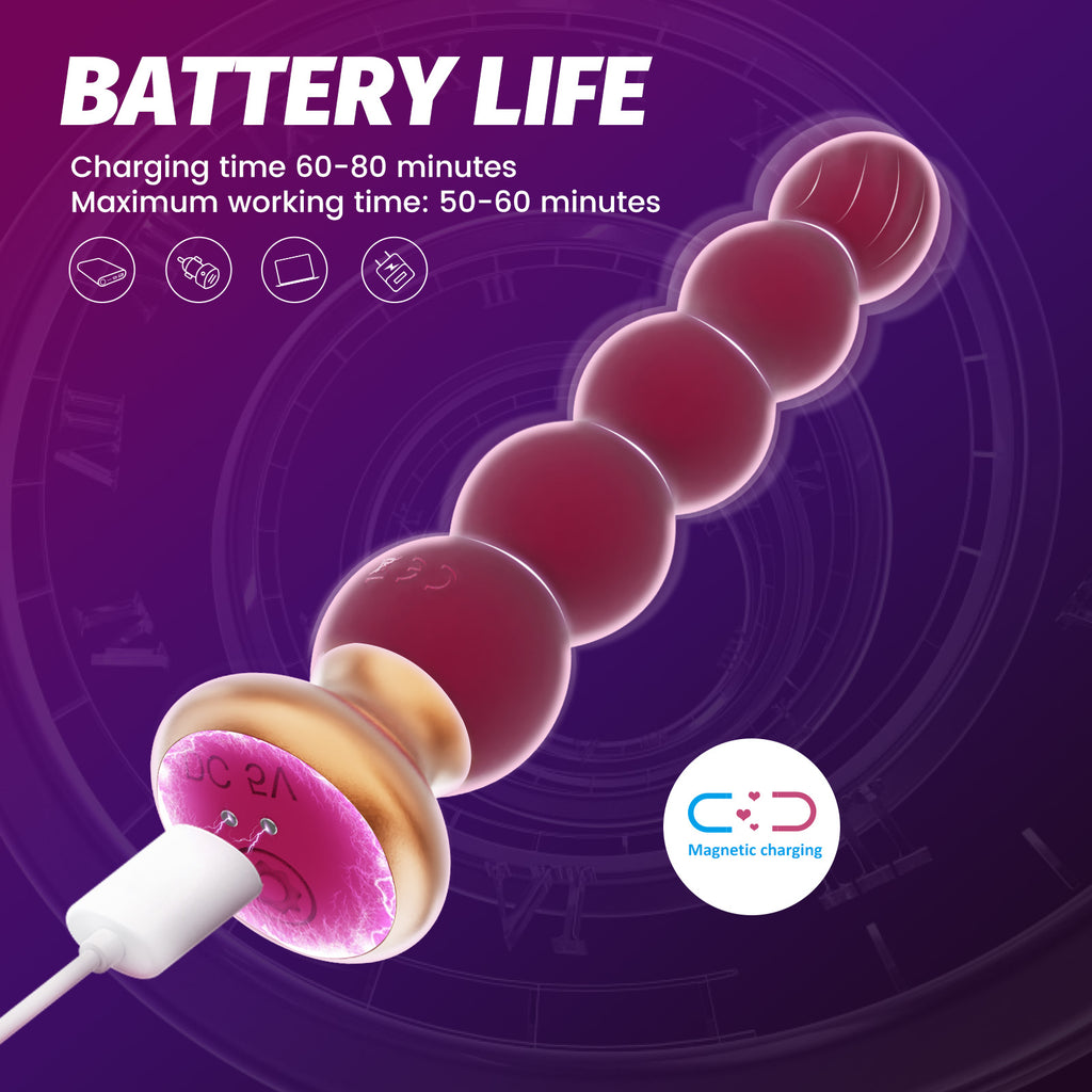 Luxury Beaded Vibrator with Remote Control – 10 Modes, Waterproof Silicone