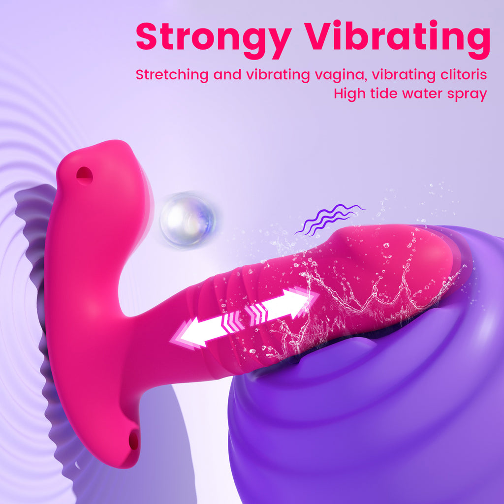 App Remote Wearable Thrusting & Vibrating Dildo – 3-in-1 Clit Stimulator, 9 Modes, Waterproof