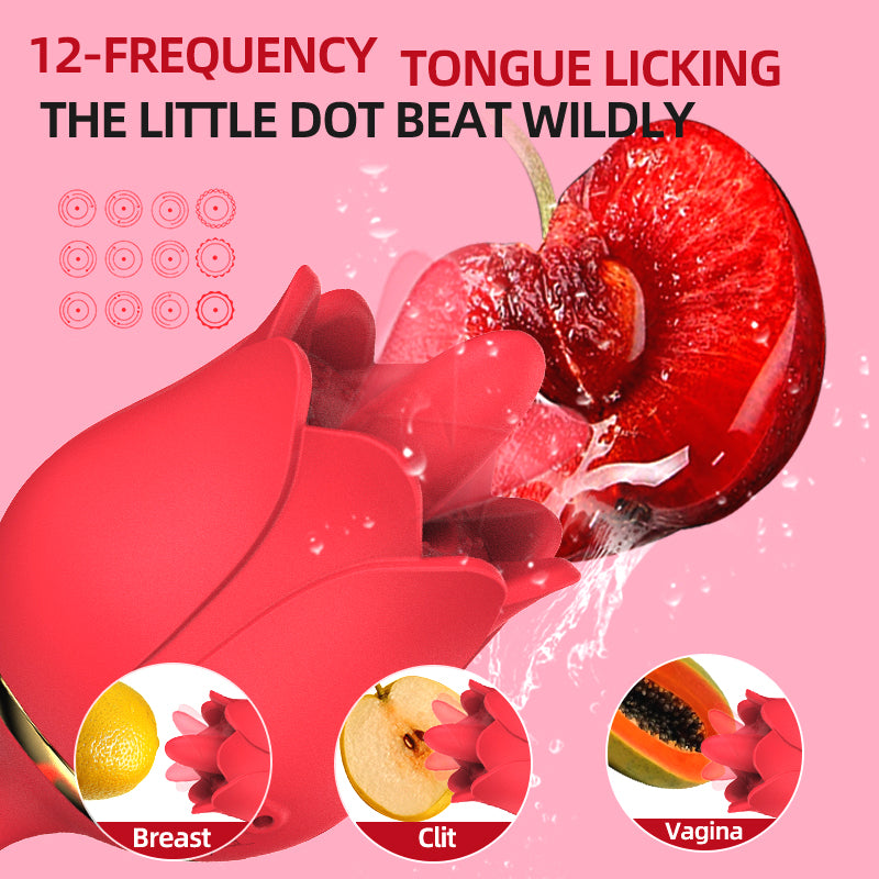 3-in-1 Dual-Action Vibrator with Tongue Licking, Thrusting & Vibration – Independent Controls