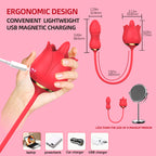 3-in-1 Dual-Action Vibrator with Tongue Licking, Thrusting & Vibration – Independent Controls