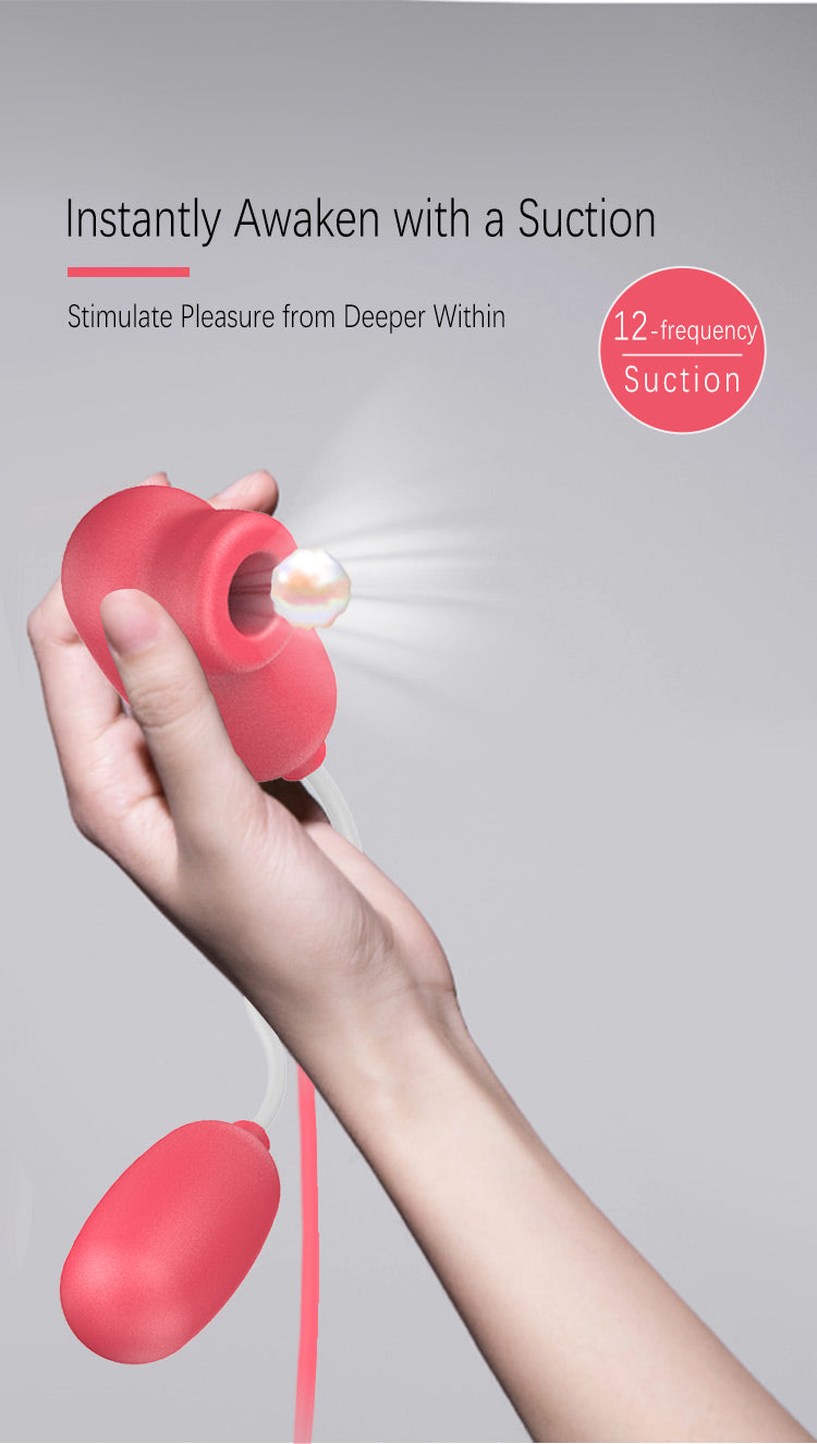 Rose Dual-Action Suction & Vibrating Massager with Flexible Tongue Design