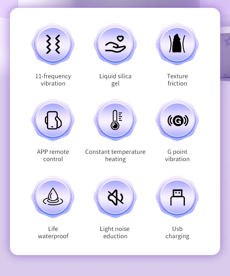 App-Control Vibrating Realistic Dildo with Suction Base & Heating – 11 Modes, USB Rechargeable