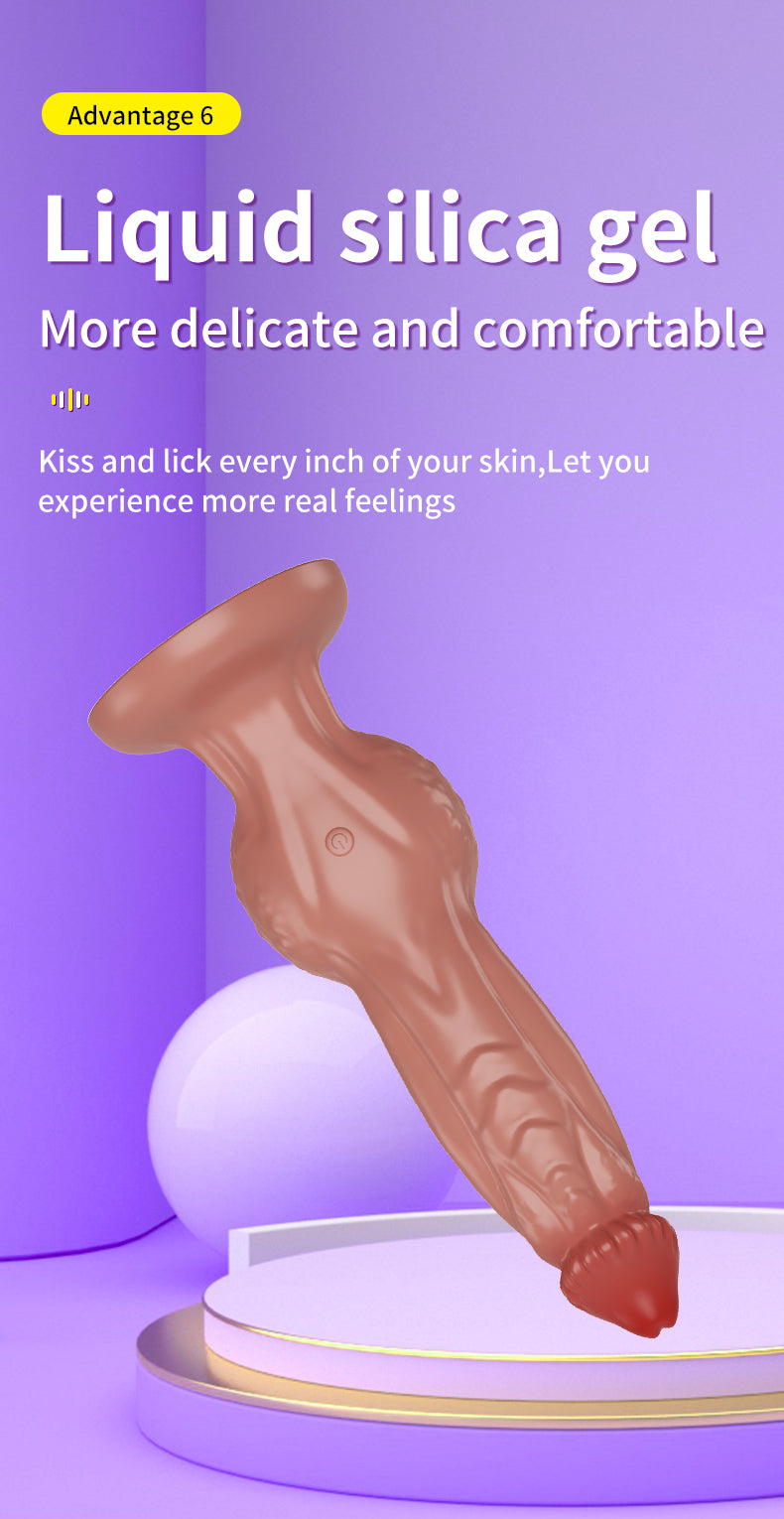 App-Control Vibrating Realistic Dildo with Suction Base & Heating – 11 Modes, USB Rechargeable