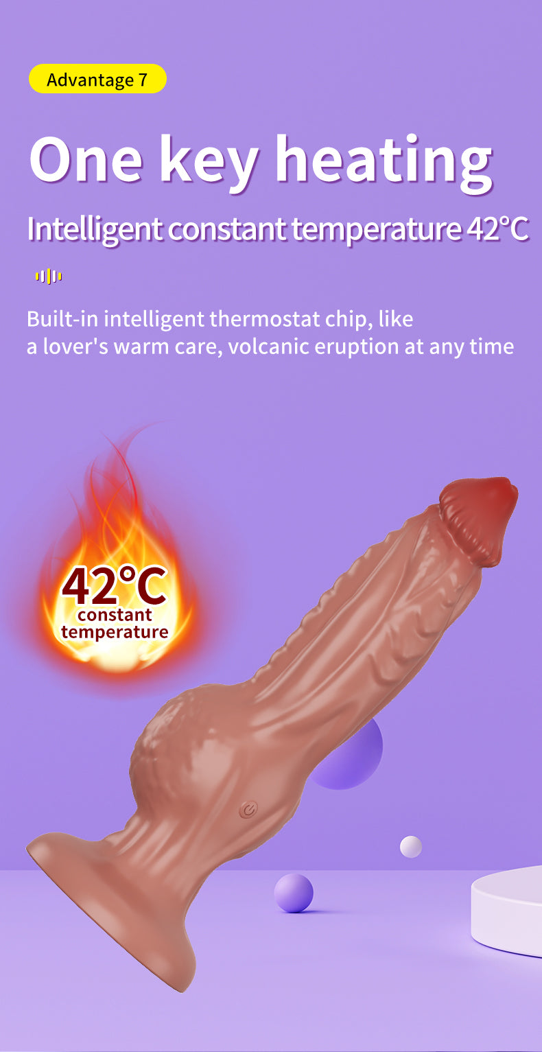 App-Control Vibrating Realistic Dildo with Suction Base & Heating – 11 Modes, USB Rechargeable