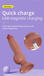 App-Control Vibrating Realistic Dildo with Suction Base & Heating – 11 Modes, USB Rechargeable