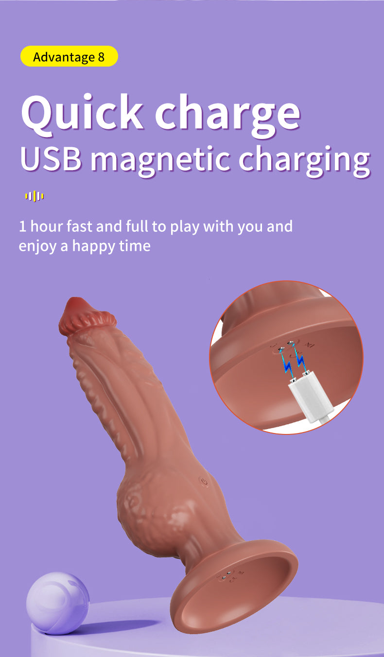 App-Control Vibrating Realistic Dildo with Suction Base & Heating – 11 Modes, USB Rechargeable