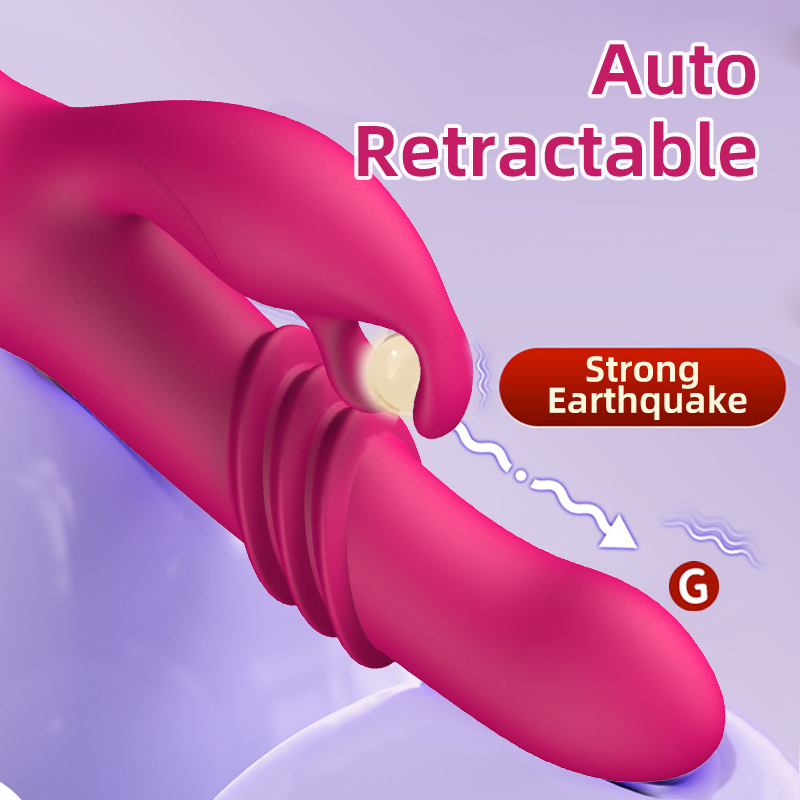 Thrusting & Vibrating Rabbit Vibrator | Auto Retractable, G-Spot & Clitoral Stimulation, Waterproof