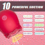 Rose Suction Vibrator  – 10 Modes, Waterproof, Magnetic Charging