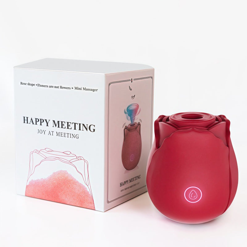Rose Suction Vibrator  – 10 Modes, Waterproof, Magnetic Charging