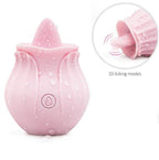 Rose Tongue Licking Vibrator with 10 Modes – Waterproof Silicone Massager
