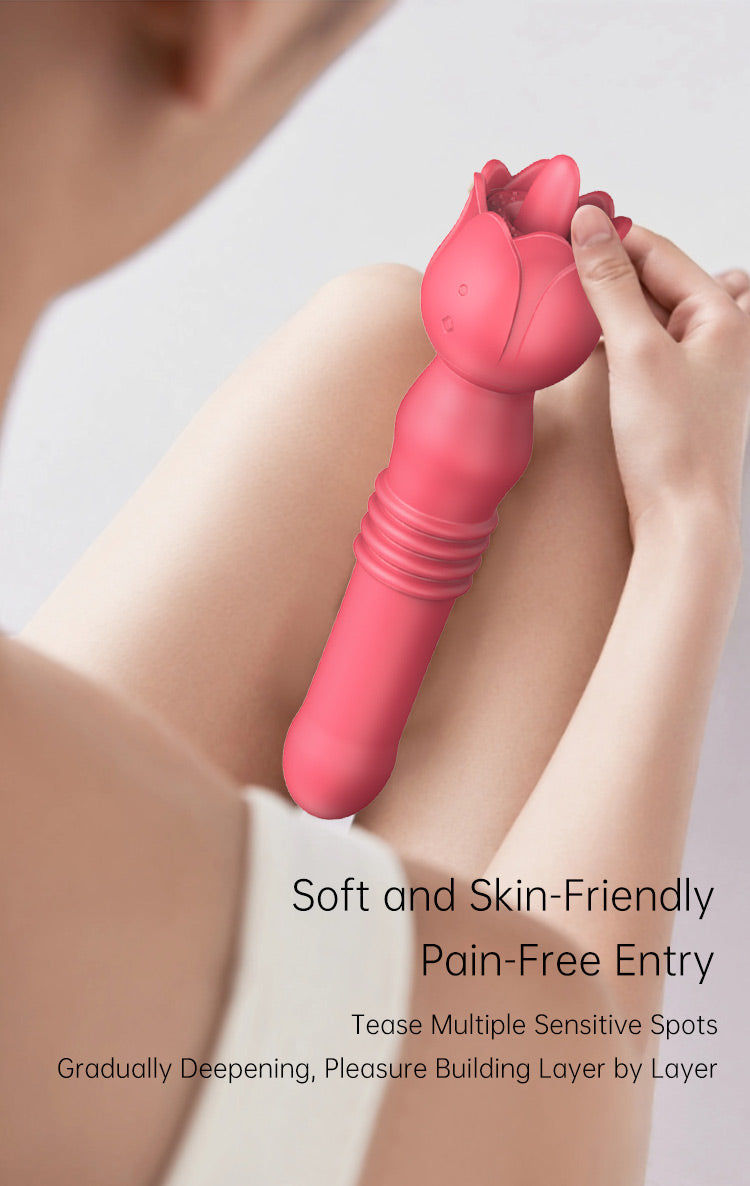 Rose Thrusting, Rotating Beads & Vibrating Massager