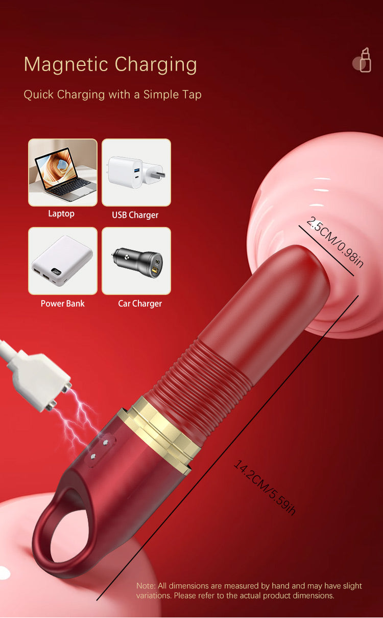 Rechargeable Thrusting Bullet Vibrator – 10 Modes, Waterproof, Compact Design