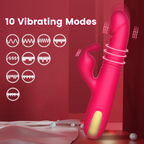 Thrusting & Rotating Rabbit Vibrator – 10 Modes, Dual Stimulation, Waterproof, Rechargeable