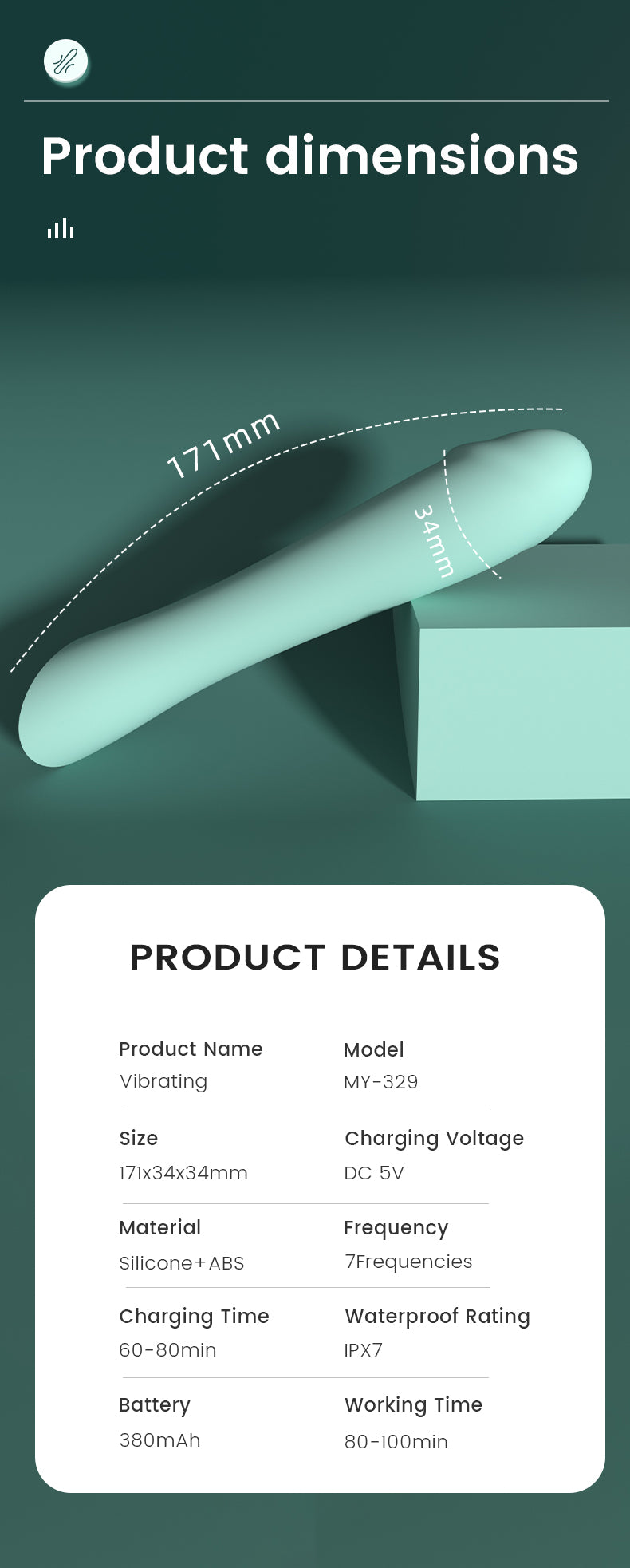 G-Spot Vibrator – 7 Modes, Ultra-Quiet, Waterproof, Rechargeable Silicone