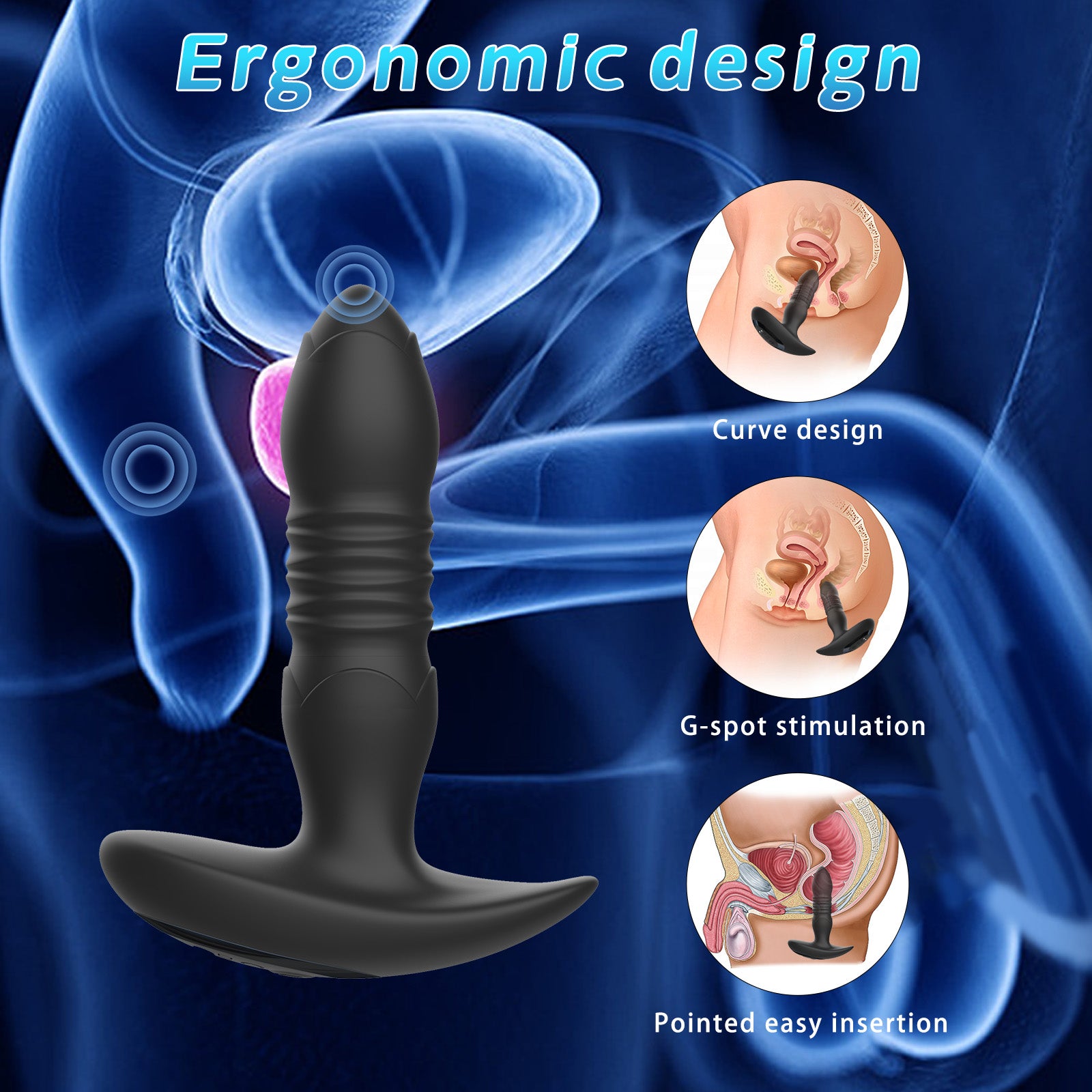 Remote Control Vibrating Plug – 10 Modes, Waterproof, Rechargeable, Ergonomic Design
