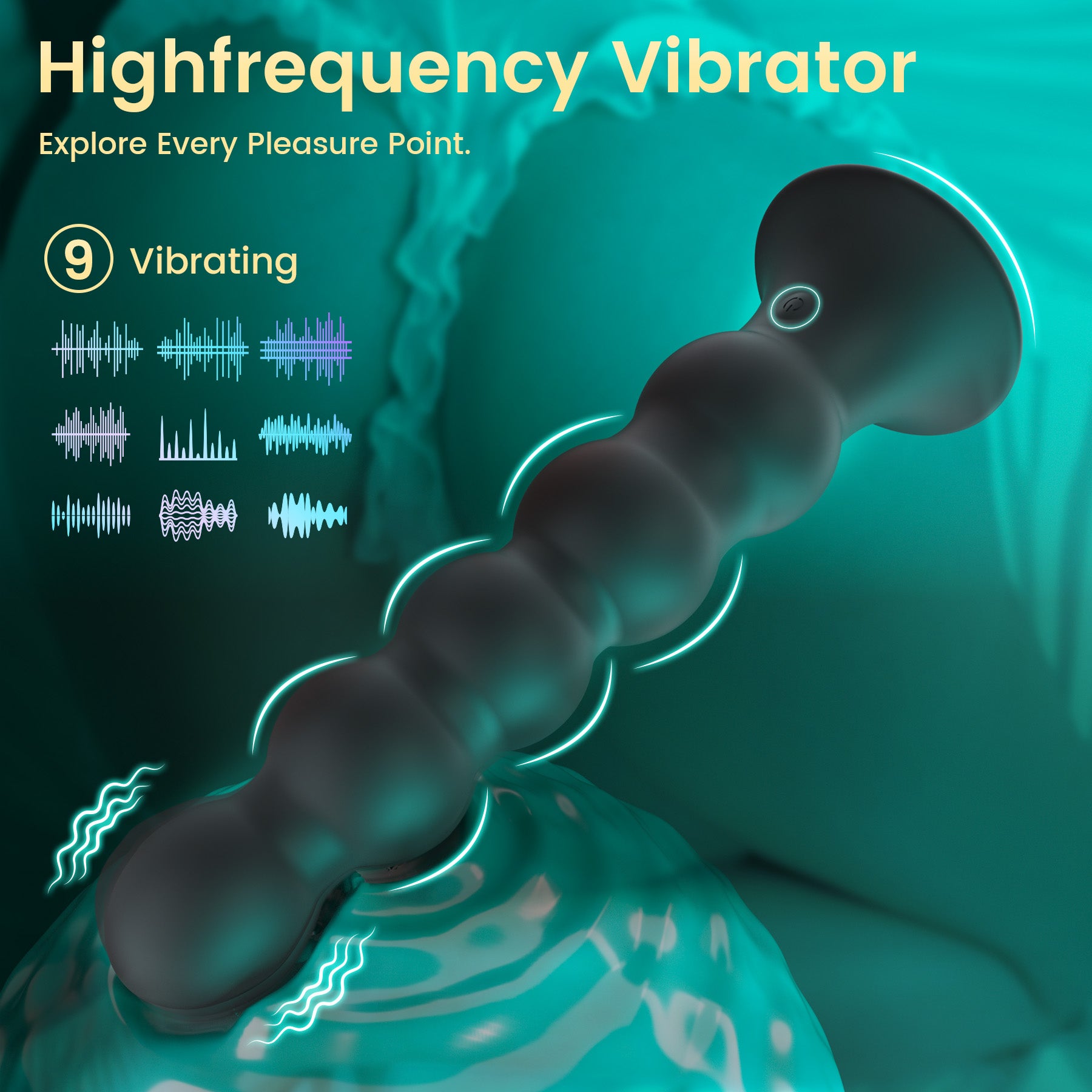 App-Control Rechargeable Silicone Plug – 9 Vibrations, Waterproof, Suction Base