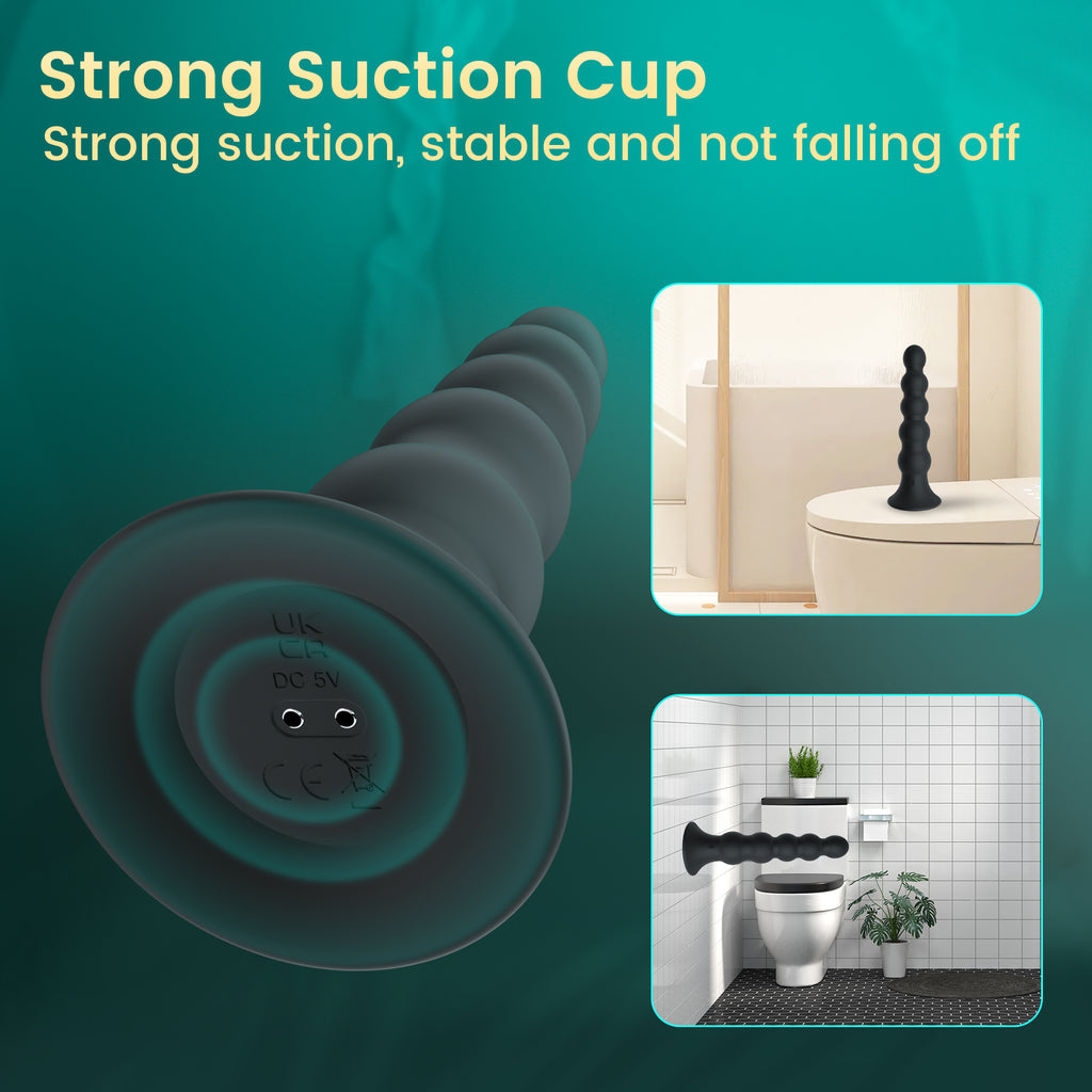 App-Control Rechargeable Silicone Plug – 9 Vibrations, Waterproof, Suction Base