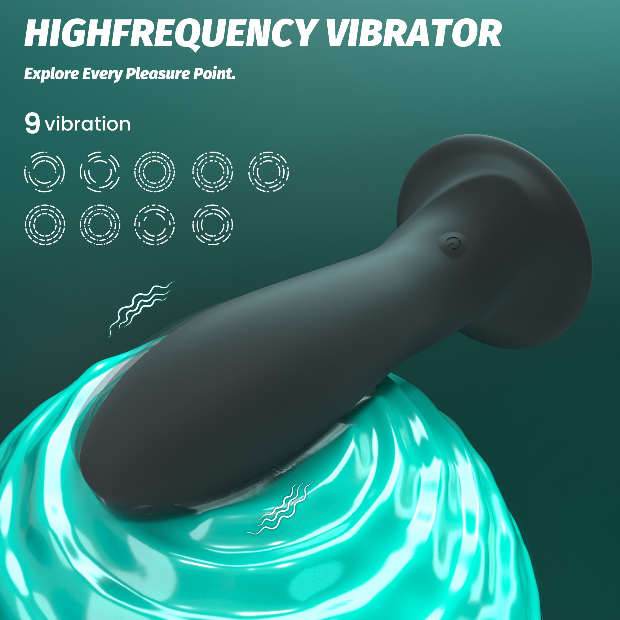 App-Control Rechargeable Silicone Plug – 9 Modes, Waterproof, Suction Base