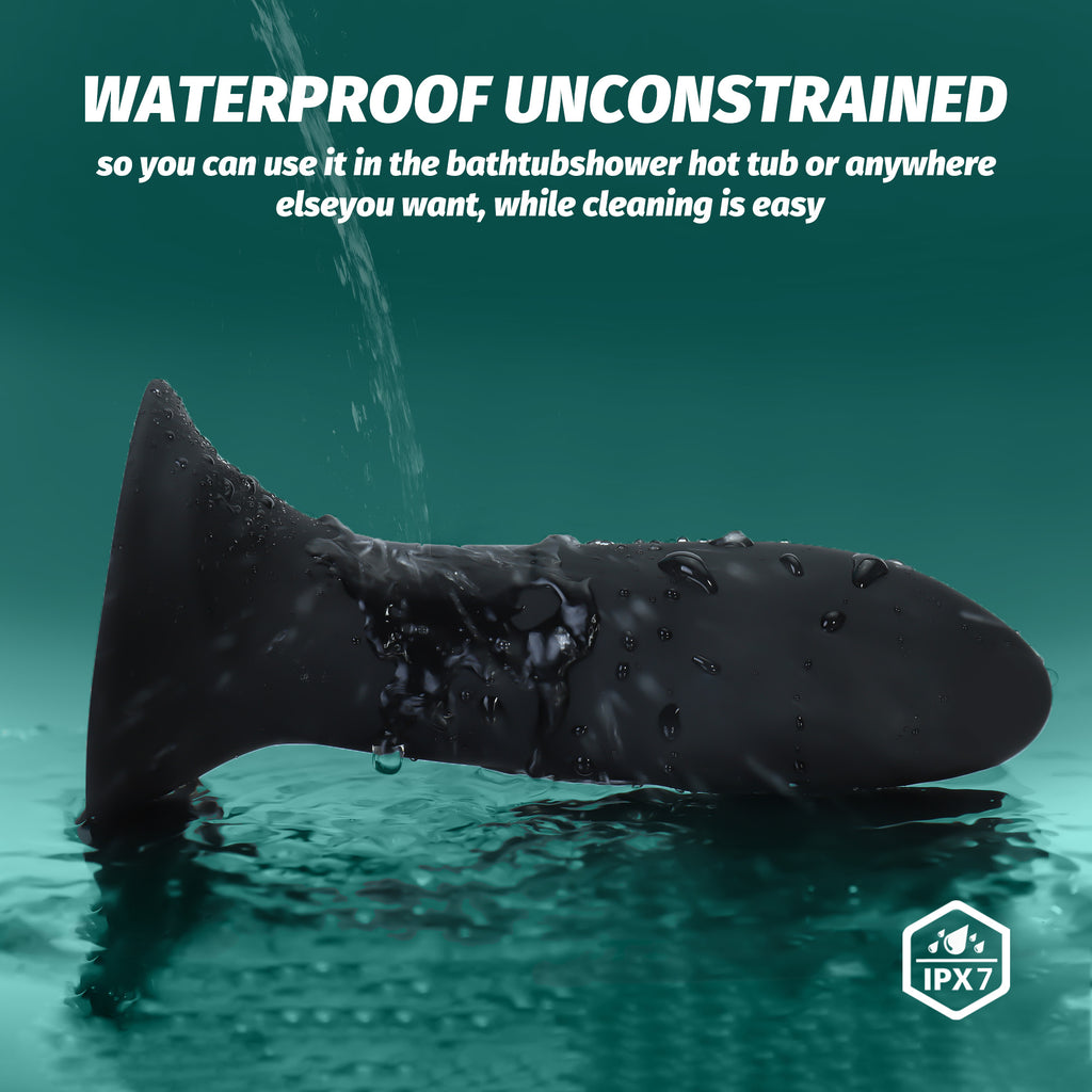 App-Control Rechargeable Silicone Plug – 9 Modes, Waterproof, Suction Base