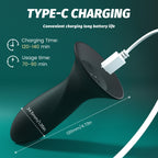 App-Control Rechargeable Silicone Plug – 9 Modes, Waterproof, Suction Base
