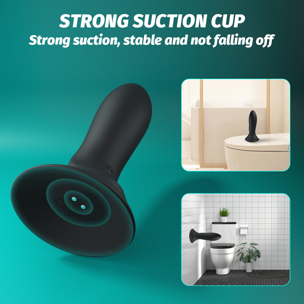 App-Control Rechargeable Silicone Plug – 9 Modes, Waterproof, Suction Base
