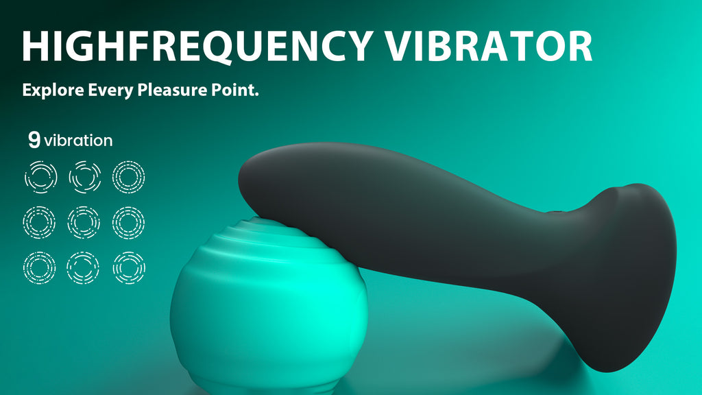App-Control Rechargeable Silicone Plug – 9 Modes, Waterproof, Suction Base