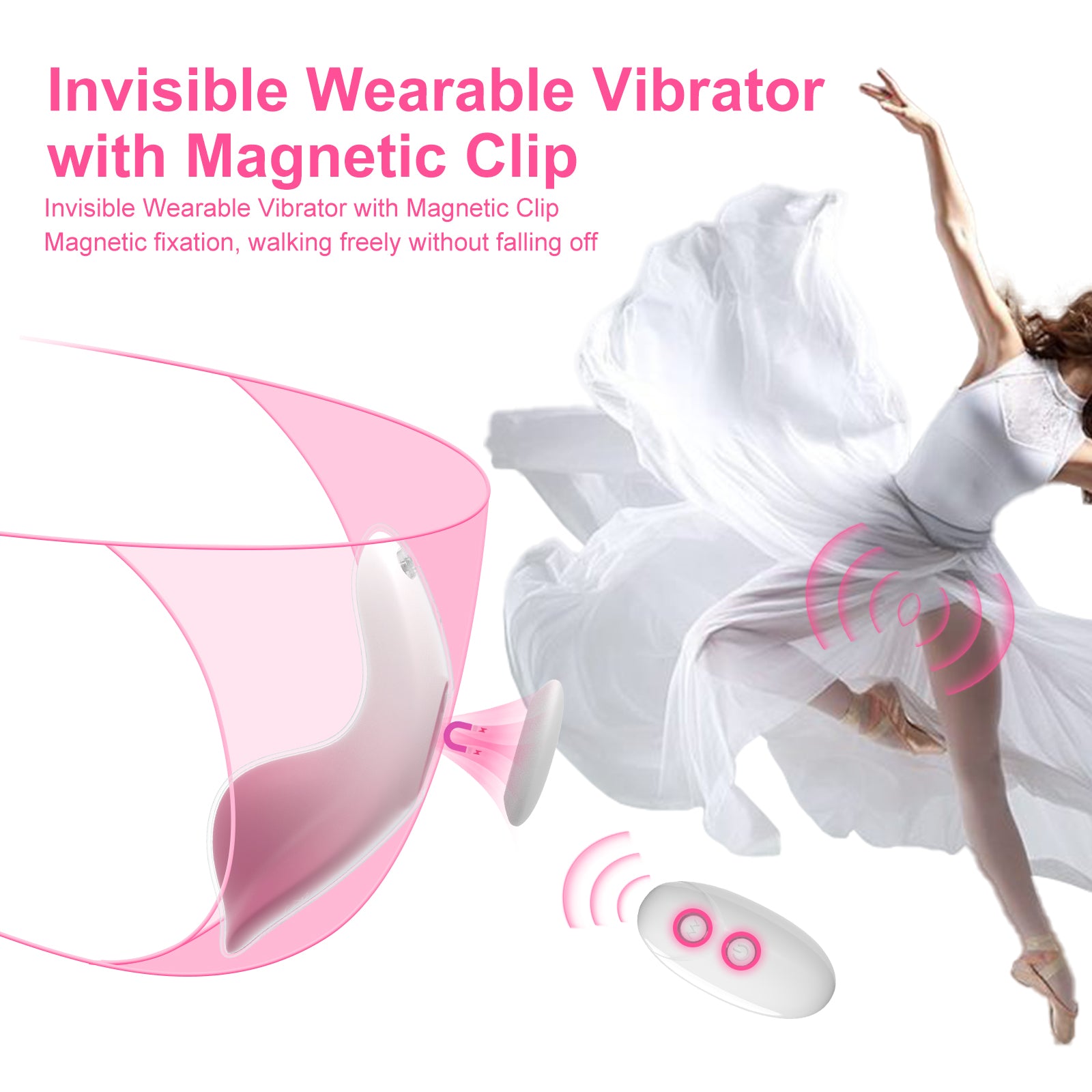Wearable Vibrator for Women – Invisible Design, Magnetic Clip, Hands-Free, Quiet & Powerful