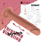 Thrusting & Vibrating Dildo with Suction Cup | 10 Modes, Ultra-Quiet, Waterproof, Realistic Silicone