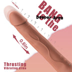 Thrusting & Vibrating Dildo with Suction Cup | 10 Modes, Ultra-Quiet, Waterproof, Realistic Silicone