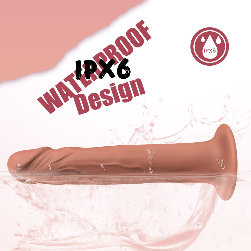 Thrusting & Vibrating Dildo with Suction Cup | 10 Modes, Ultra-Quiet, Waterproof, Realistic Silicone