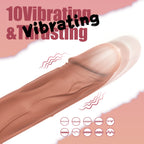 Thrusting & Vibrating Dildo with Suction Cup | 10 Modes, Ultra-Quiet, Waterproof, Realistic Silicone
