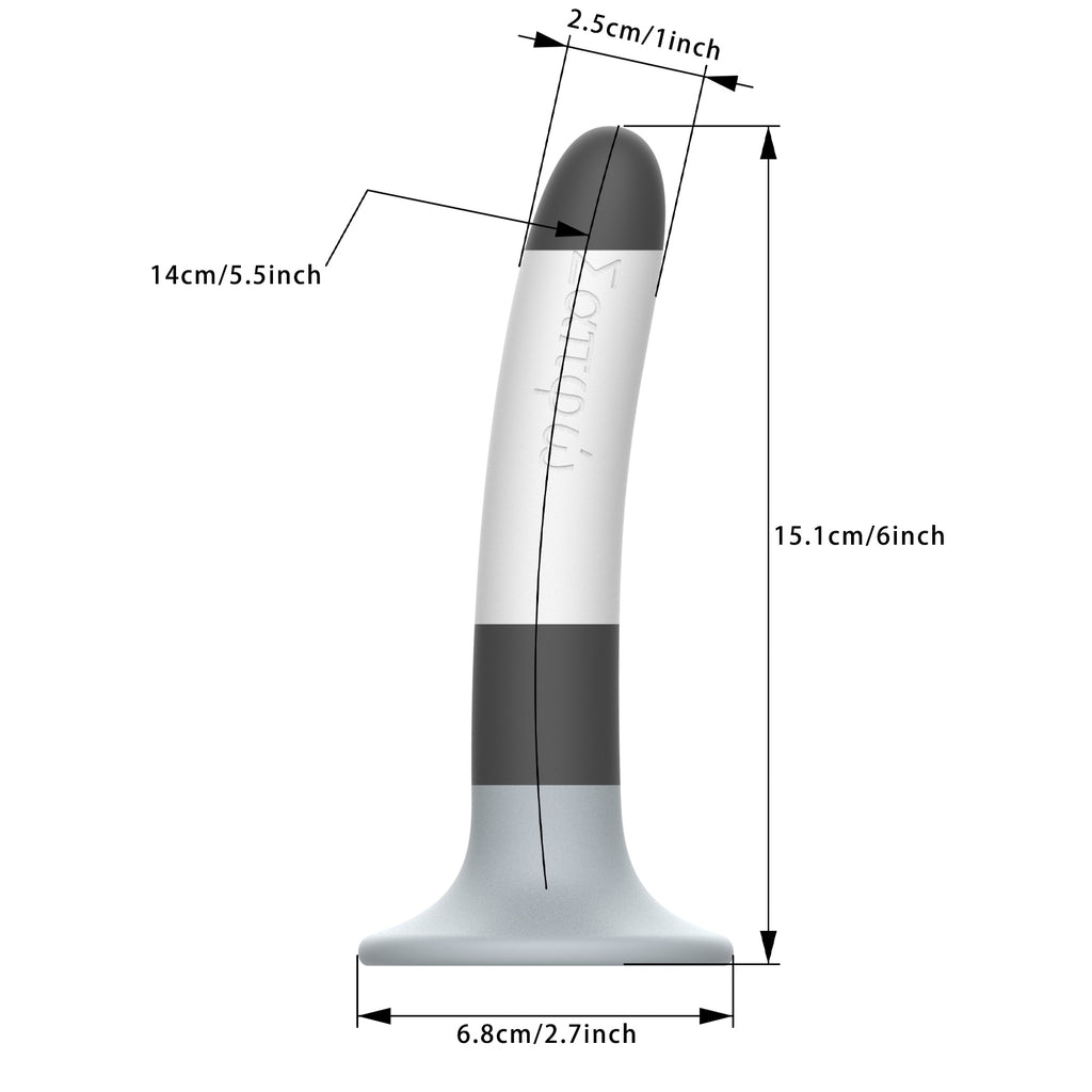 Flexible Silicone Dildo with Suction Cup | Soft Feel, Curved Design, Stable Base, Dual-Tone Finish
