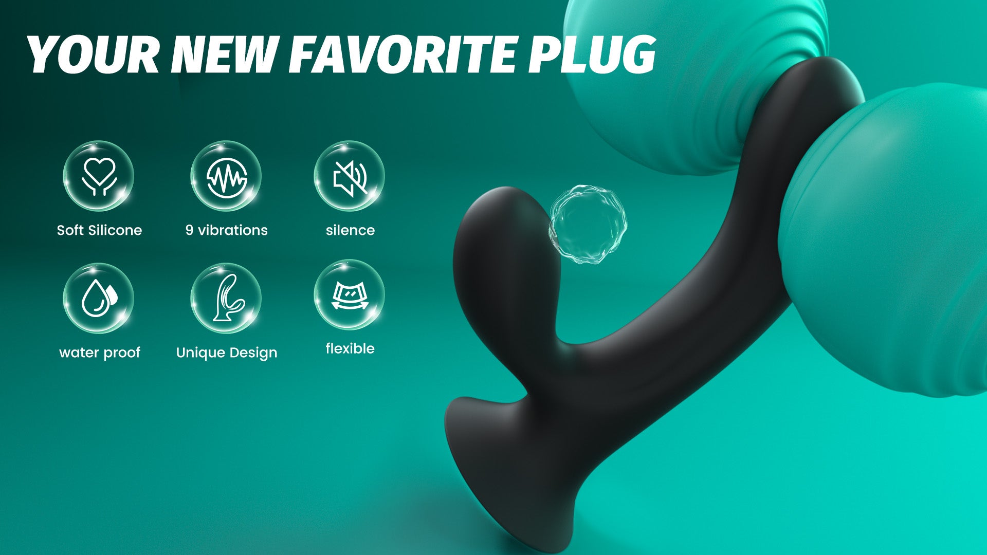 Prostate Massager Plug – 9 Modes, App Control, Waterproof, Silicone
